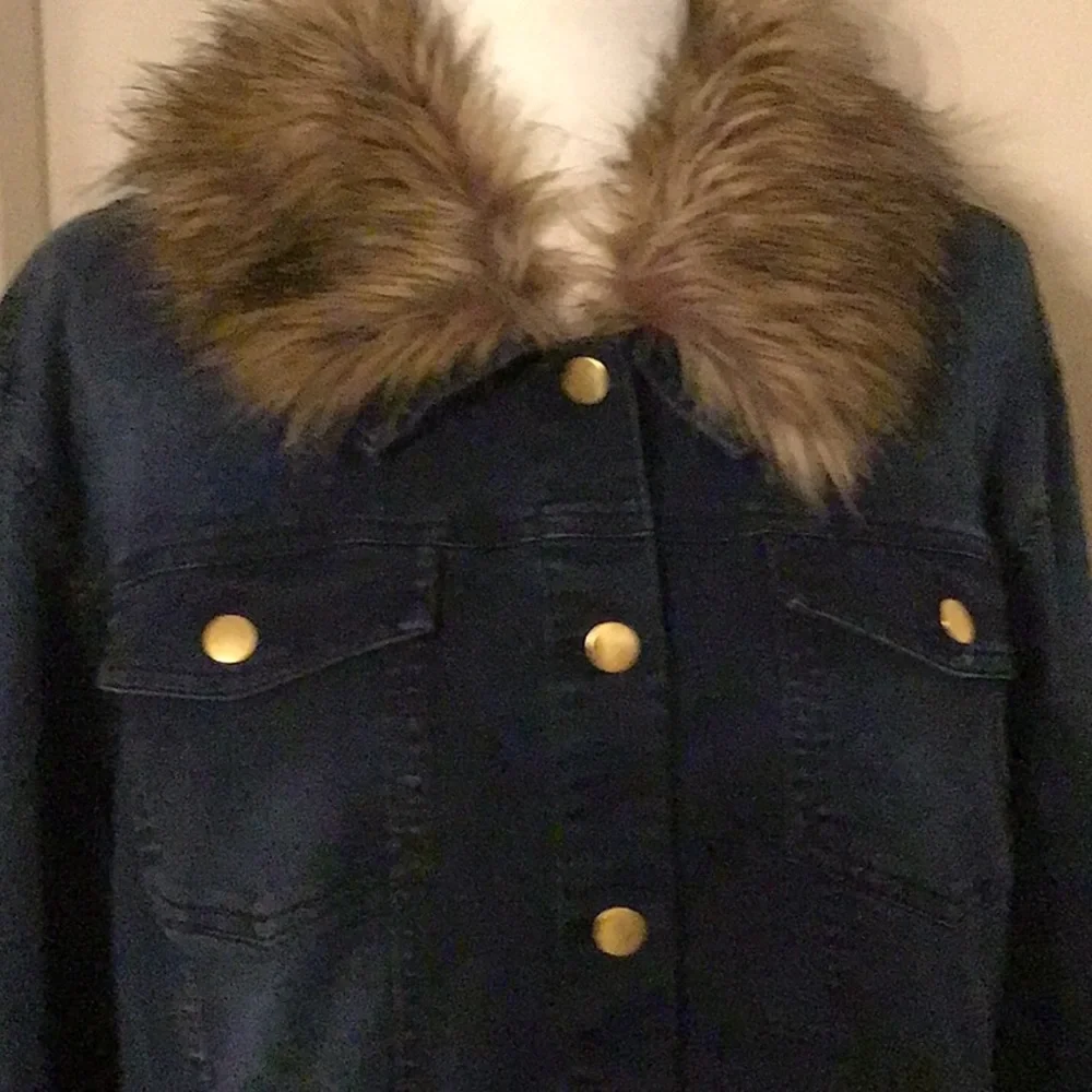 NWT IMAN WOMEN DENIM  BLUE WASH LONG SLEEVES JACKET SZ 2XL - Picture 3 of 11